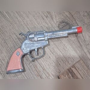 Vintage Leslie Henry Halco Diamond H Laramie Cap Gun Western Pink handle pistol